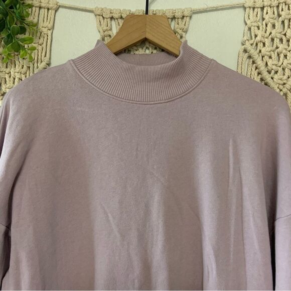 AMERICAN EAGLE Ahh-Mazingly Soft Oversized Mock Neck Sweatshirt Purple Small - Picture 3 of 10